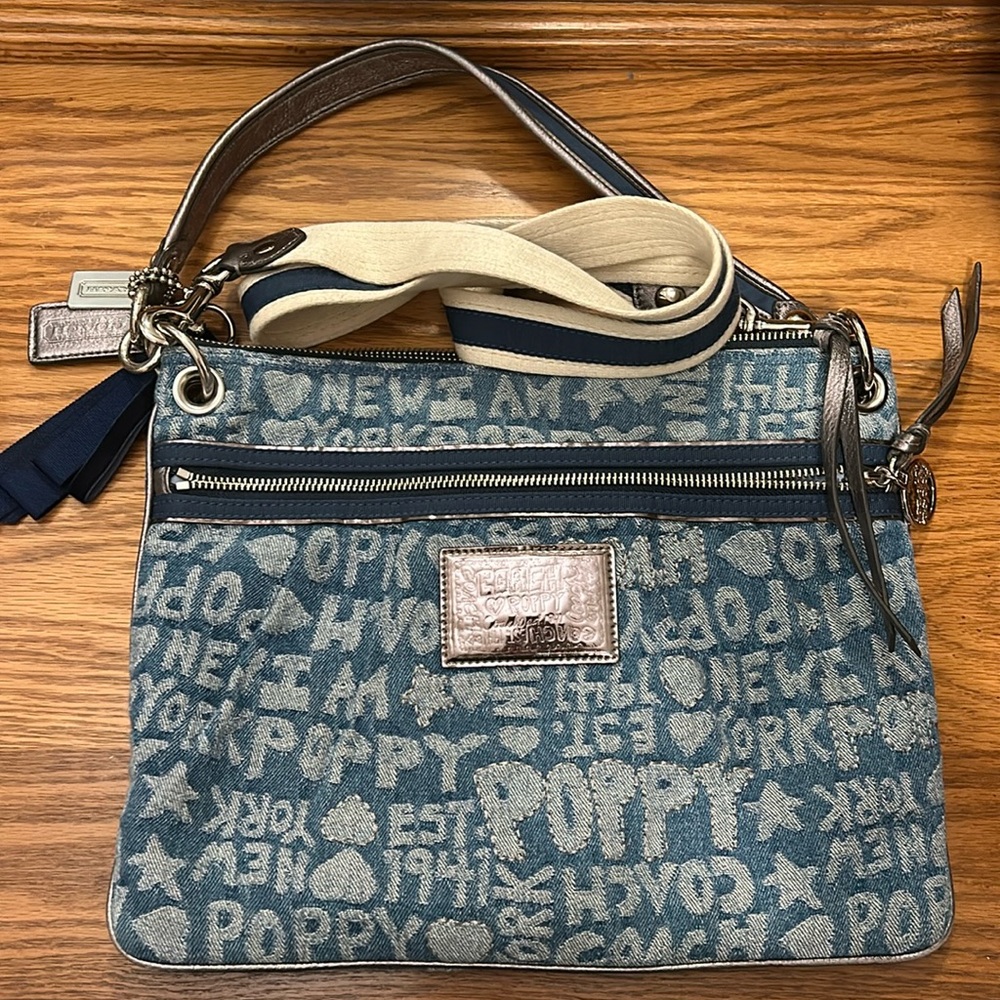 Coach Poppy Purse, denim, crossbody